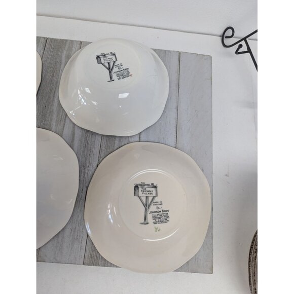 Vintage Johnson Brothers Friendly Village Set of 4 Rimmed Soup Bowls 6" - Picture 6 of 7